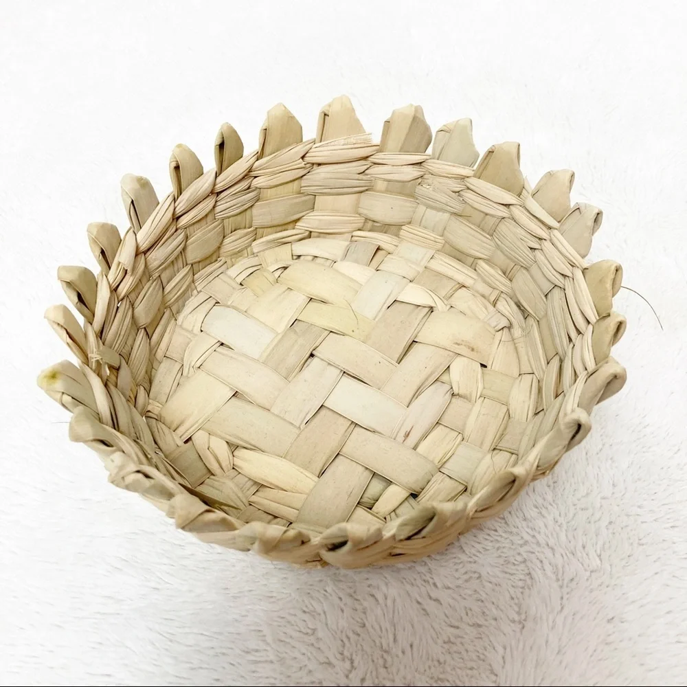 Small handwoven round basket